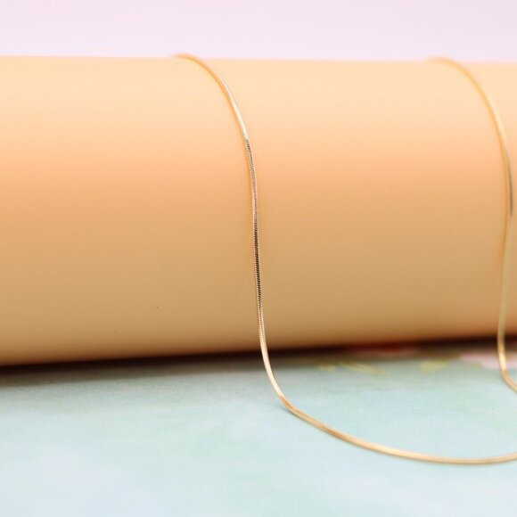 Delicate Rose Gold Snake Chain Necklace,  Elegant Look, XPNL0130 - Picture 2 of 12